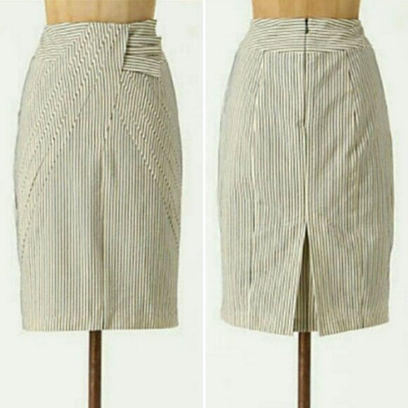 Anthro Eva Franco First Light Striped Pencil Skirt - Picture 1 of 13